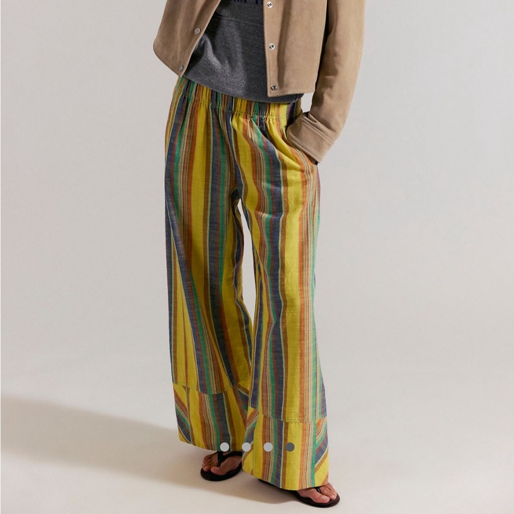 free people days end linen striped pull on pants - Picture 4 of 4